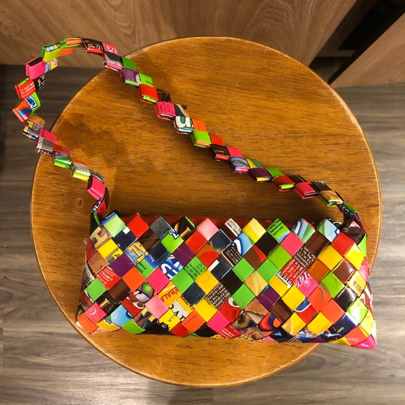 Vintage Handbags - Vintage Multicolor Woven Mini Bag